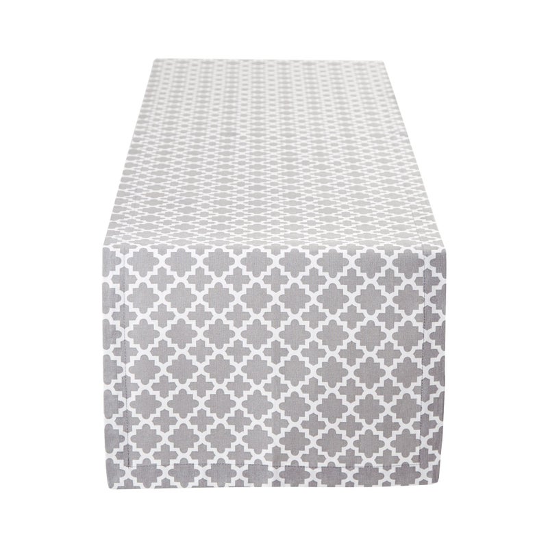 DII Lattice Tabletop Collection, Table Runner, 14x72, Gray - Image 1